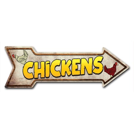 Signmission Chickens Arrow Decal Funny Home Decor 18in Wide D-A-999917